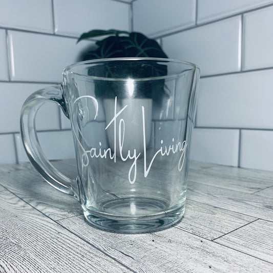 Saintly Living Glass Mug