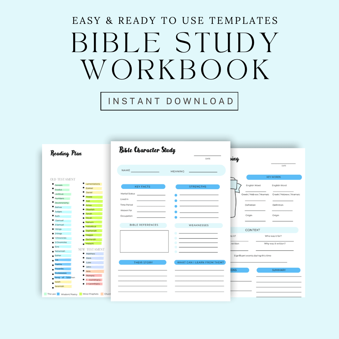 Printable + Digital Bible Study Workbook - Saintly Naturals